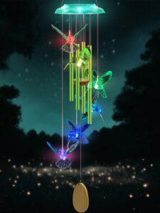 Hummingbird Solar Wind Chimes for Outside